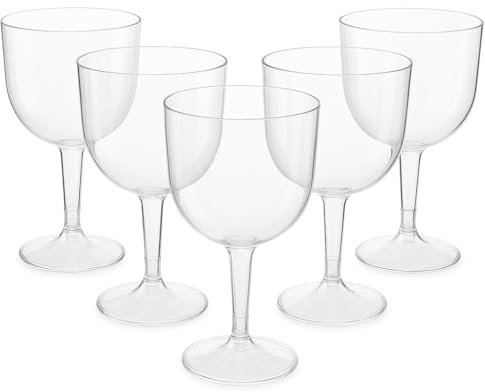 20 Reusable Plastic Gin Glasses Clear Cocktail Tumblers Stackable Cups | Durable Party Cups for Water, Beer, Cocktails, BBQ, Picnics, Events, Restaurants & Catering Supplies