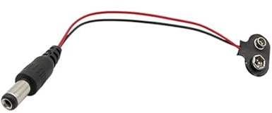 Batterieklemmen 9 Volt I-Typ；T-Type；Typ Auswahl; Batterie Anschluss, 9 Volt Batterieclip Block Batterie Clip Anschluss Kabel für 9V Stecker (T-Form mit DC Stecker, 5 Stück)