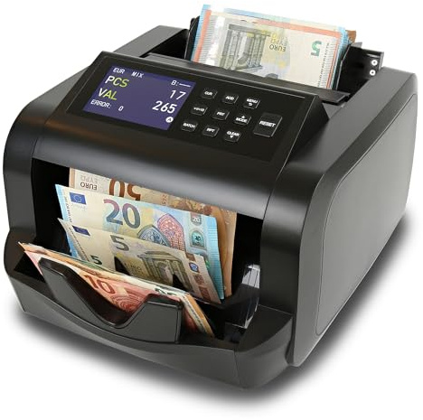 Monepass France - Conta banconote + VALORISATRICE su mazzetta mista - Sestuple rilevamento UV/MGI/MGT/IR/3D/DEN - Garanzia 2 anni
