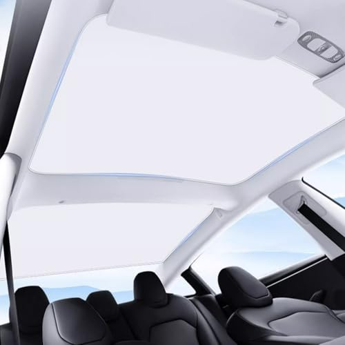 Ywooon Pare-Soleil de Toit pour Tesla Model 3 2021-2023 Accessoire, Beige | Pare-Soleil pour fenêtre de Toit Isolation Contre Les Rayons, Pare-Soleil Nano Ice-Crystal Anti-UV, Produit à Partir de US/DE