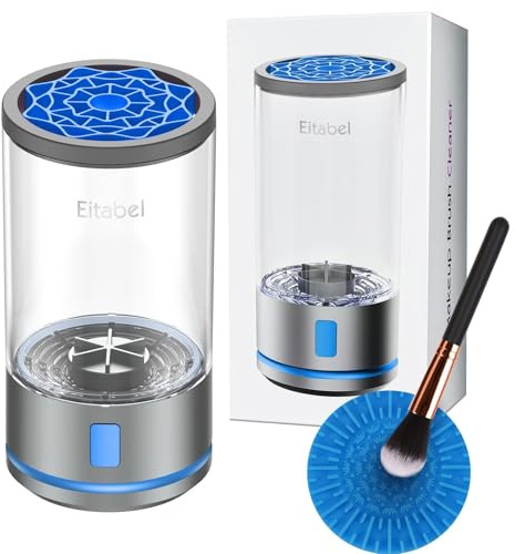 Nettoyeur électrique de pinceaux de maquillage, 7000 RPM Nettoyage en profondeur à haute vitesse, Batterie rechargeable 1200mAh, Nettoyeur automatique portable pour tous les types de pinceaux