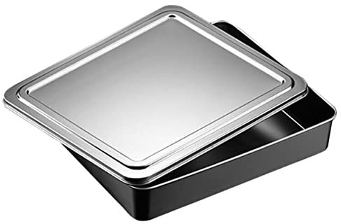 VERDANVERSE Tortiera Con Teglia Per Dolci in Acciaio Inossidabile Scatola Rettangolare Per Biscotti Teglia Per Vuota e Portatile