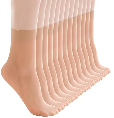Nylonstrumpor dam, 20 par nylonstrumpor dam 15 de fina strumporna, sexiga ankelstrumpor nylonstrumpor transparent, BRUN, one size