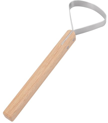 UNICRAFTALE Pelt Scraper Fleshing Tool for Hides Leather Making Tools Stainless Steel Scraper with Wood Handle Scraper Flesher Tanning for Taxidermy Skinning Fur Handling