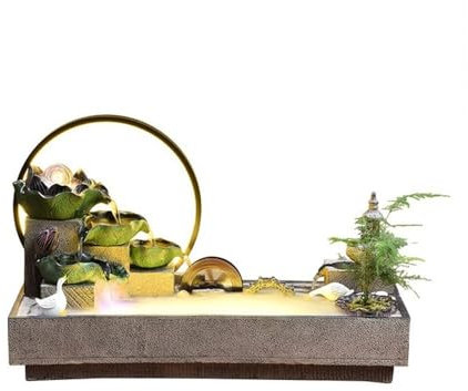 giochi d'acqua per interni Decorazione da tavolo Zen Ornamento Paesaggio di loto Ornamento di acqua corrente Fontana di acqua circolante giochi d'acqua per il giardino