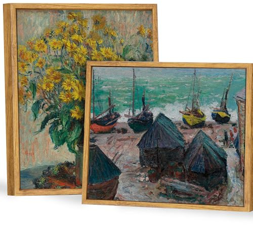 HUACANVAS 16x20 Canvas Floater Frame for Oil Paintings, 2 Pack Canvas Frames with 0.6-0.9 Deep for Art Print, Picture Floating Frames,Float Frame for Wall Decor (Walnut,16x20)