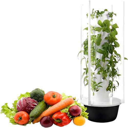 WDDEYYDS Torre Hidropónica, Sistemas de Cultivo Interior, Macetero Vertical, Kit de Jardín Inteligente de Interior con Bomba y Luces LED, Regalo para Amantes de La Jardinería,5 Layer