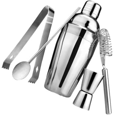 Juego de 5 Cocteleras de Acero Inoxidable 550ml Color Plata