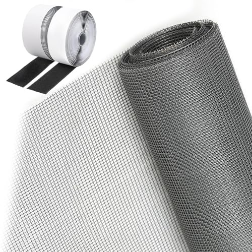 MAILEKT Moustiquaire pour Fenêtre & Porte, Filet Anti-Moustique pour Fenêtre, Fixation Auto-Agrippante (Adhesive) - sans Perçage, 1,5x3m