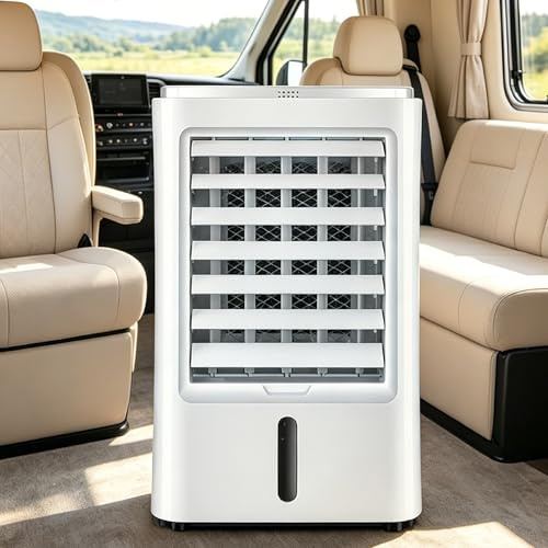 pedenencelia Aire Acondicionado Portátil para Caravanas,Mini Aire Acondicionado para Vehículos Recreativos,Enfriador Aire Evaporativo 3 Velocidades,Aire Acondicionado para Caravanas Y Camiones 24v