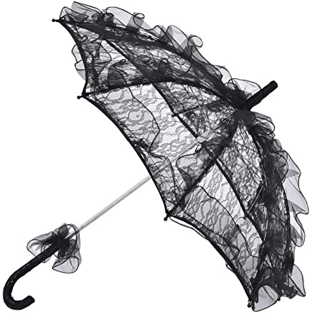 Qudinip Spets Brudparaply Elegant Bröllopsparasoll Fotografi Rekvisita för Brudar 56,5 Cm Längd Spets + Aluminiumlegering 1 Enhet