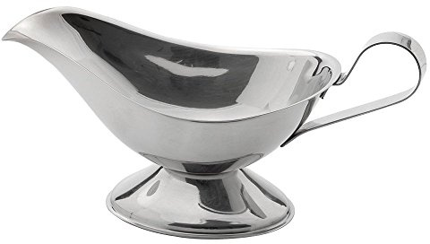 Weis Sauciere Edelstahl 250 ml – Saucenkanne zum stilvollen Servieren von Saucen und Dressings, Silber, 17 x 9 x 8 cm, 15825
