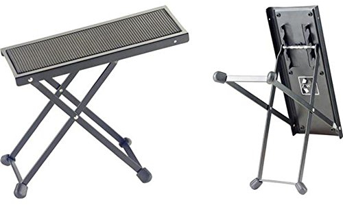 Stagg 18817 Metall Gitarren-Fußbank (höhenverstellbar, Gummi Fußauflage) schwarz