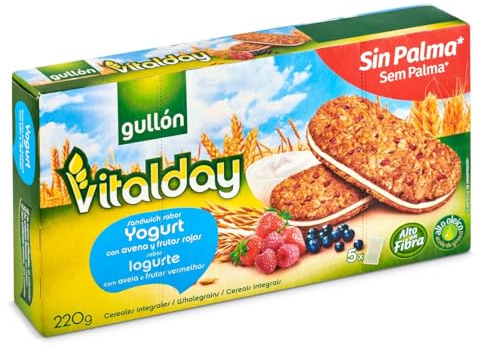 Gullón Vitalday Sandwich Yogur Galleta Desayuno y Merienda, Paquete de 5 x 44g
