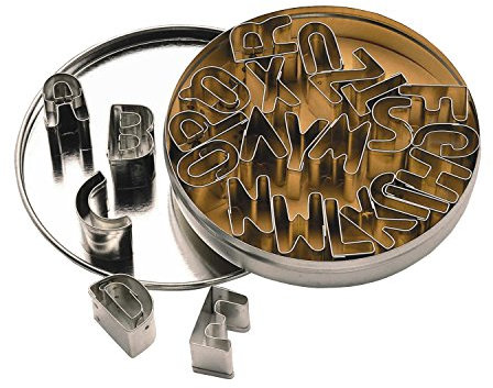 KitchenCraft 26 kleine Buchstaben-Keksausstecher aus Metall