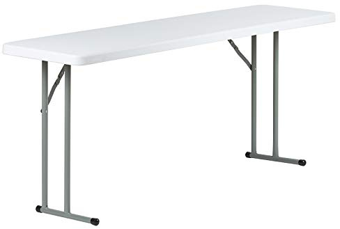 Hartleys 6ft White 46cm Narrow Rectangular Table With Fold Away Legs