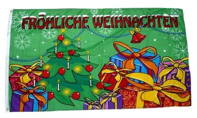 Fahne/Flagge Fröhliche Weihnachten Geschenke 90 x 150 cm