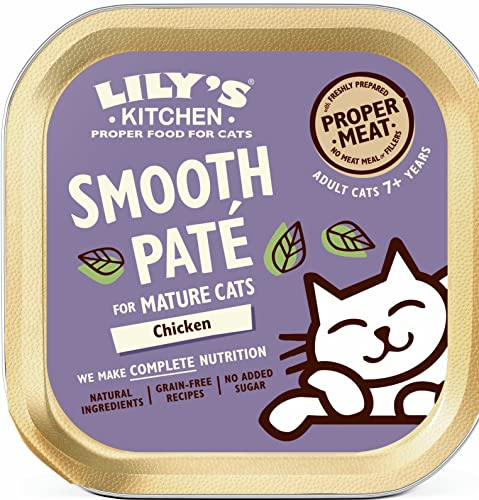 Lily’s Kitchen Nassfutter für ausgewachsene Katzen Schale Hühnerpastete Getreidefreie Rezeptur 19 x 85g