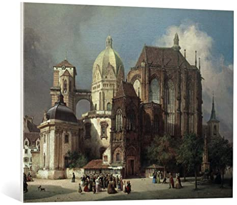 kunst für alle Leinwandbild: Michael Neher Aachen Münster Michael Neher - hochwertiger Druck, Leinwand auf Keilrahmen, Bild fertig zum Aufhängen, 95x75 cm