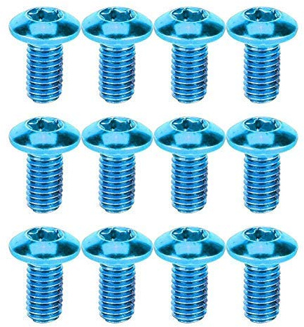 Mountainbike Scheibenbremsschrauben, 12 Stück M5 x 10 mm Blaue Mountainbike Fahrradschrauben, T25 Kopf Bremsscheibenschrauben für MTB, Rennrad, Mountainbike