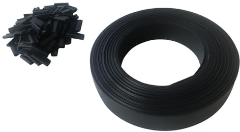 Toilinux.com Kit Lamelles Occultantes PVC Gris foncé 50 m avec Clips de Fixation – Brise Vue pour Grillage Rigide – Installation Facile sans Outil – Résistant UV – Clôture Jardin