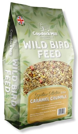 Copdock Mill Caramel Crumble Wild Bird Seed 2.5kg – All Year-Round Bird Food – 100% Natural Ingredients Including Sunflower Hearts – Suitable for All Wild Bird Species