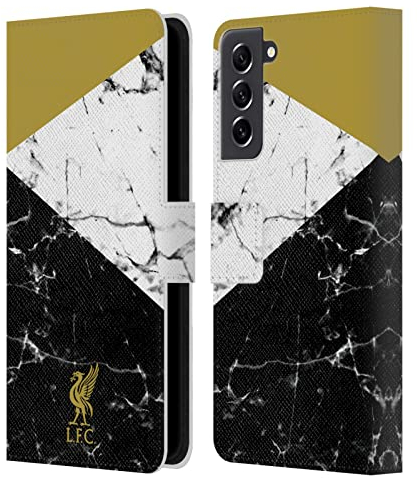 Head Case Designs Offizielle Liverpool Football Club Liver Bird Gold Marmor Leder-Wallet-Hülle Kompatibel mit Samsung Galaxy S21 FE 5G