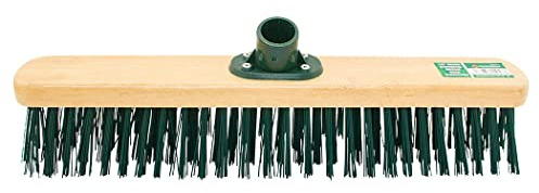 18” WOODEN STIFF GREEN BRISTLE SYNTHETIC BRUSH HEAD VARNISH BROOM FLOOR CLEANING