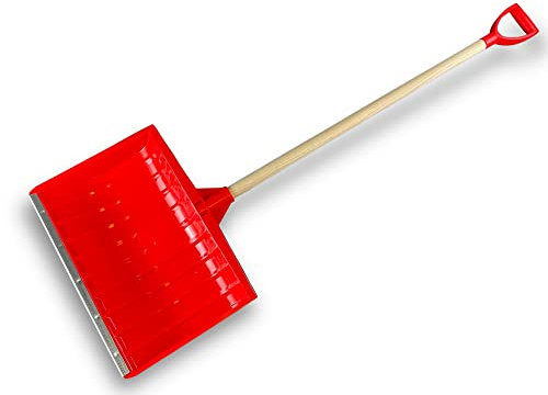 Pelle à neige poussoir renforcé avec manche bois | Rouge | 53 cm | Kibros PNPOUSS