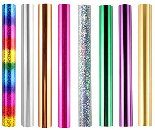 8 rotoli di pellicola reattiva per toner da utilizzare con stampante laser laminatrice, carta olografica a trasferimento di calore, per scrapbooking, artigianato, cartoncino, stampa a caldo,
