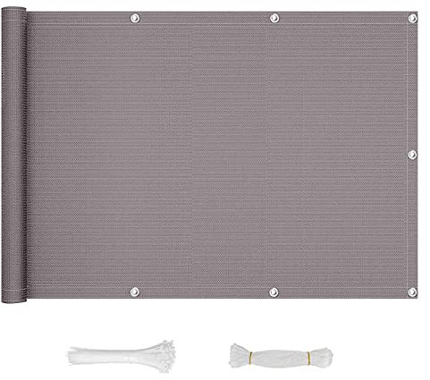 QINGLV Balcón Pantalla Protección 70x1000cm Cubierta De Privacidad para Balcón Impermeable Y Opaco Privacidad Balcon Exterior para Jardín Balcón Terraza -Gris