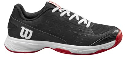 Wilson Unisex Kinder Rush Pro Tennis Shoe, Black Wilson Red White, 32 2/3 EU