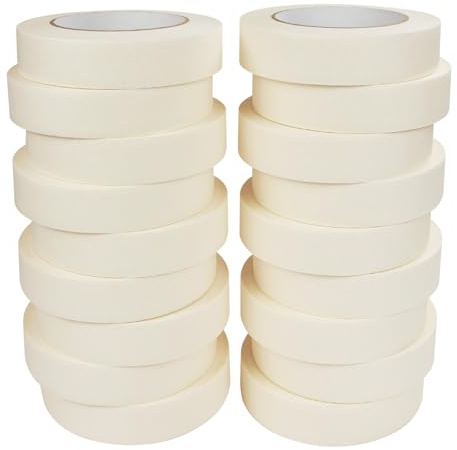 KAKAMINA Masking Tape 1 Inch Wide, 18 Pack Painters Tape Bulk, Painter's Painting Tape with Multi-Surface Adhesive Backing for Decorations, 1 Inch x 55 Yards (990 Yards Total)