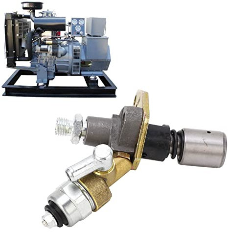 Bomba De Inyección Combustible, 12V 186FA L100N Generador Diésel Refrigerado Un Solo Cilindro Inyector Combustible Bomba, Metal Transferencia Gas Eléctrica Bomba Combustible Con Válvula Solenoide