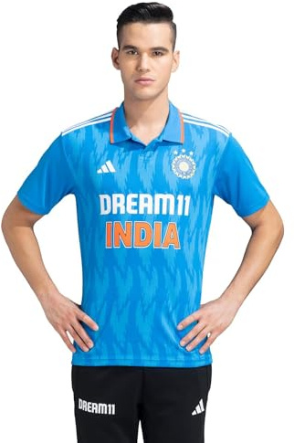 Adidas Offizielles Indien Cricket ODI Fan-Trikot – Hellblau (personalisierbar)