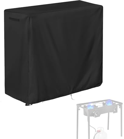 Aidetech Double Burner Stove Cover Fit for Goplus, Waterproof Outdoor Camping Stove Cover, Gas Stove Propane Burner Covers, for Outdoor BBQ&Backyard Cooking -(31x16x30 inch)