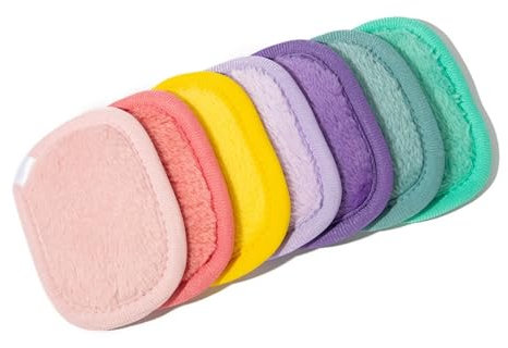 Norhogo Pads Démaquillants Lavables et Réutilisables - Boîte de 7 Pads en Tissu Simili Coton - Multicolores