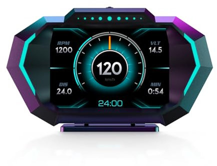 P24 HUD Head Up Display OBD2+GPS LCD Auto Digital Tachometer RPM/Alarm/Temp Neigungsmesser für alle Fahrzeug