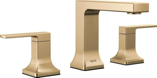 Delta Rubinetto Velum Rubinetto da bagno diffuso a 3 fori, Rubinetto per lavabo da bagno in oro, Rubinetto da bagno a 2 maniglie, Rubinetto da bagno, Gruppo di scarico pop-up, Bronzo champagne