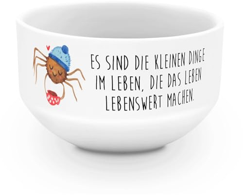 Mr. & Mrs. Panda Schüssel Spinne Agathe Kaffee - Geschenk, dessertschale, Obstschale, Weiser Spruch, Lebensweisheiten, Morgenmuffel, schale, Porzellan, Morgen, Müsli