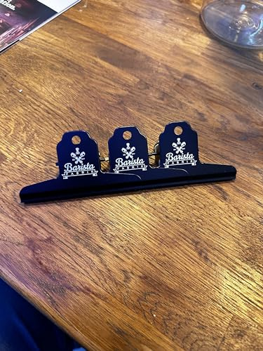 Baristafabrik Verschlussklammer für Kaffeetüten - Stahl - 100 mm breit - 3 Stück (Schwarz)