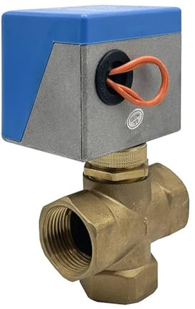 CLBSWYEJK 1 3-Wege-elektrisches Absperrventil, 220 V, Messing, motorisierte Kugelventile, 2-Draht-Fan-Coil-Klimaanlage, Wasserschalter