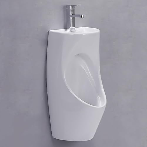 ZDMZR Urinale for Männer, Auslaufsicher, mit Waschbecken Und Wasserhahn, Keramik Urinale, Urinale for Männer, Auslaufsicher for Die Nacht, Urinale for Männer, Badezimmer, Outdoor Urinal(Ordinary fauce