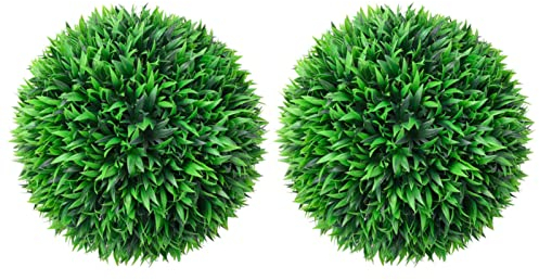 CIADAZ Künstliche Buchsbaumkugeln 2 Stk Buchsbaumkugel Künstlich, Kunstpflanze, Buchsbaum Schablone Kugel, Künstliche Pflanzen, 38 cm