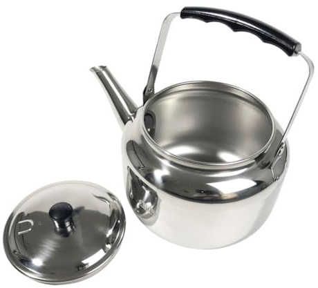 Kichvoe Tetera Silbante De Acero Inoxidable Para Estufa Hervidor Portátil Ligero De Agua 8.26X6.57X6.57In Para Camping Senderismo Y Actividades Al Aire Libre
