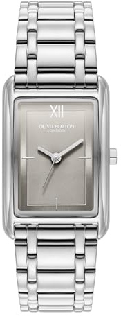Olivia Burton Reloj Analógico de Cuarzo para Mujer Colección Grove con Correa de Acero Inoxidable Plateada - 24000194
