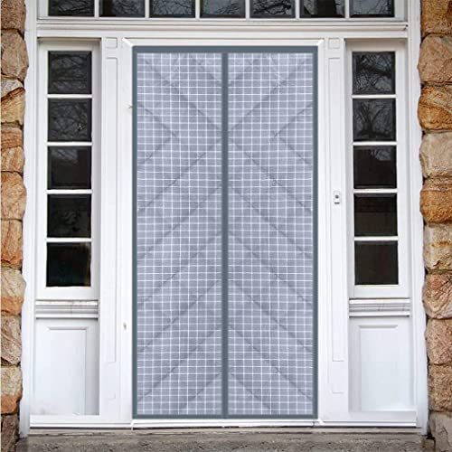 Robuster magnetischer Türvorhang für Küche, warm und winddicht, Wärmedämmung gegen kalte Zugluft, kältebeständig und winddicht, 130 x 200 cm, Grau
