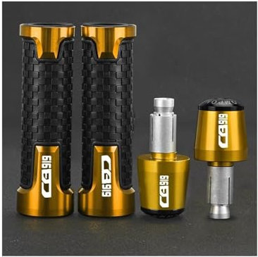 YBFYTUSE Lenkerendstopfen Lenkergriffe Für Motorrad 7/8 Zoll 22 Mm Für CB919 CB 919 2001 2002 2003 2004 2005 2006 2007 2008 Lenkerkappen-Endstopfen Griffe(A Gold Gold Set)