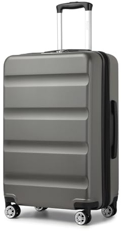 Kono Maleta Mediana 24 Rígida Ligera con 4 Ruedas Dobles Giratorias y Candado TSA, Maletas de Viaje para Hombres y Mujeres (Gris)