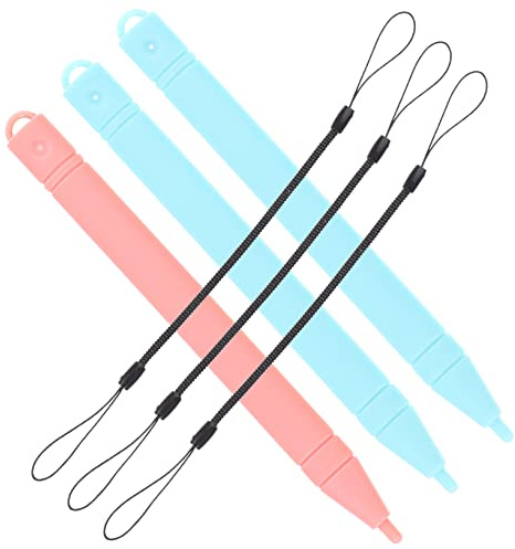 Hoement 3pcs Plastic Lcd Drawing Board Pens with 3 Elastic Lanyards for Boys and Girls Writing Tablet Pens for Doodle Toys and Drawing Boards Random Colors Suitable for Children’s Lcd Writing Tablets